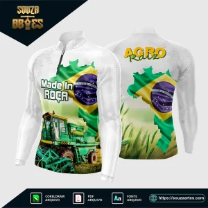 Arte Vetor Camisa AGRO Made in Roça – Agro Raiz 2025