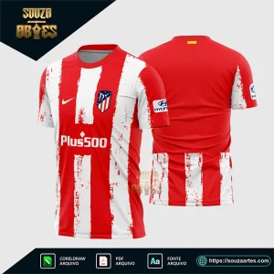 Arte Vetor Camisa Atletico Madrid Local 2021-2022