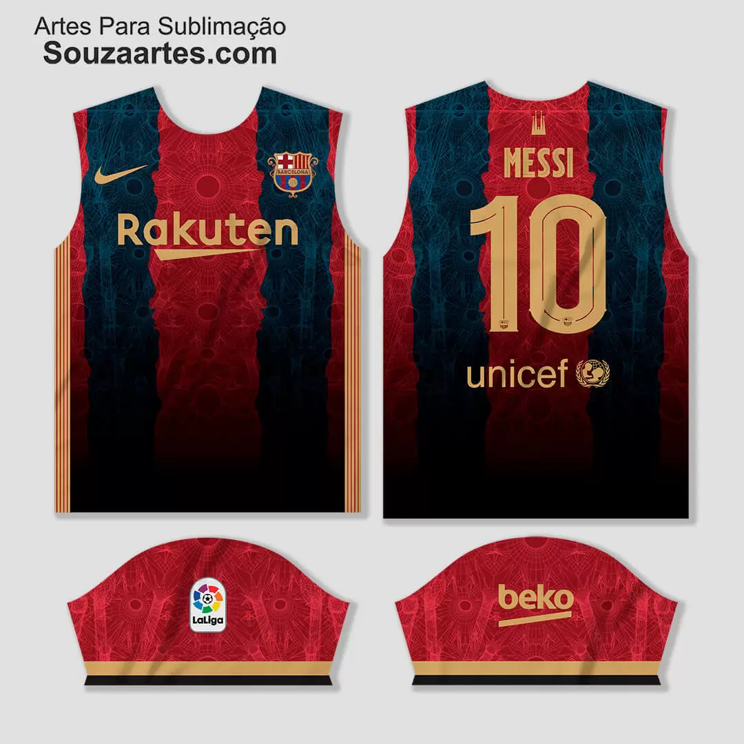 Arte Vetor Camisa Barcelona Conceito 2021 - Image 2