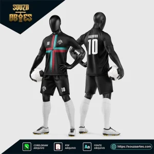 Arte Vetor Camisa e Short para Uniforme de Futebol Amador