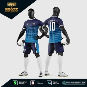 Arte Vetor Estampa Uniforme de Time de Futebol Amador 2026