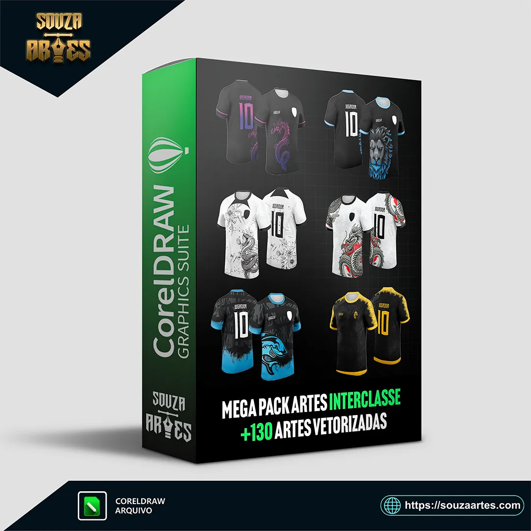 Mega Pacote – Pack 130 Artes em Vetor Camisa Para InterClasse Tik Tok