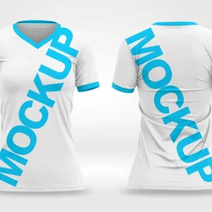 Mockup Camisa Gola V Feminina Editavel Corel Draw x7
