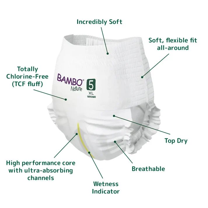 Fraldas Cueca Bambo Nature 5 XL 12-18Kg - 95 unidades - Image 4