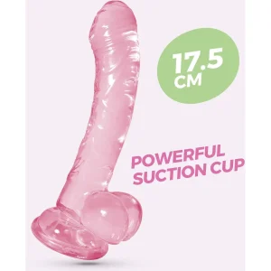 Dildo Hudini Rosa Flexível em Jelly com Ventosa | Prazer Versátil com Ventosa Forte