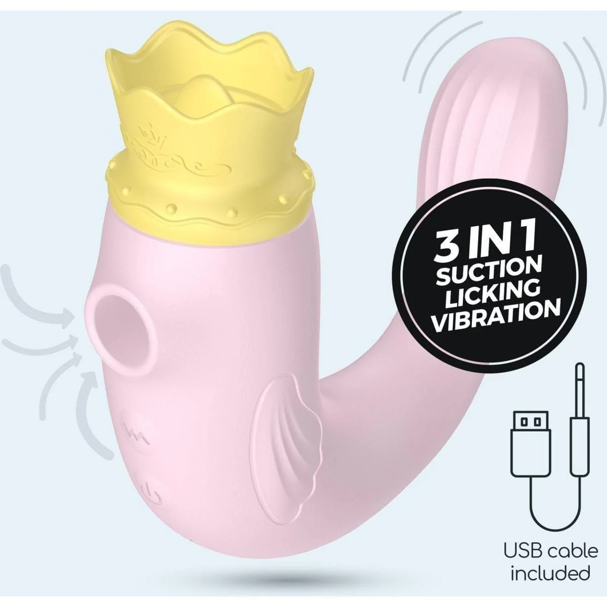 Estimulador Sugador Hiri Rosa — 3 em 1 Sucção, Oral e Penetração | IPX5 | USB - Image 2