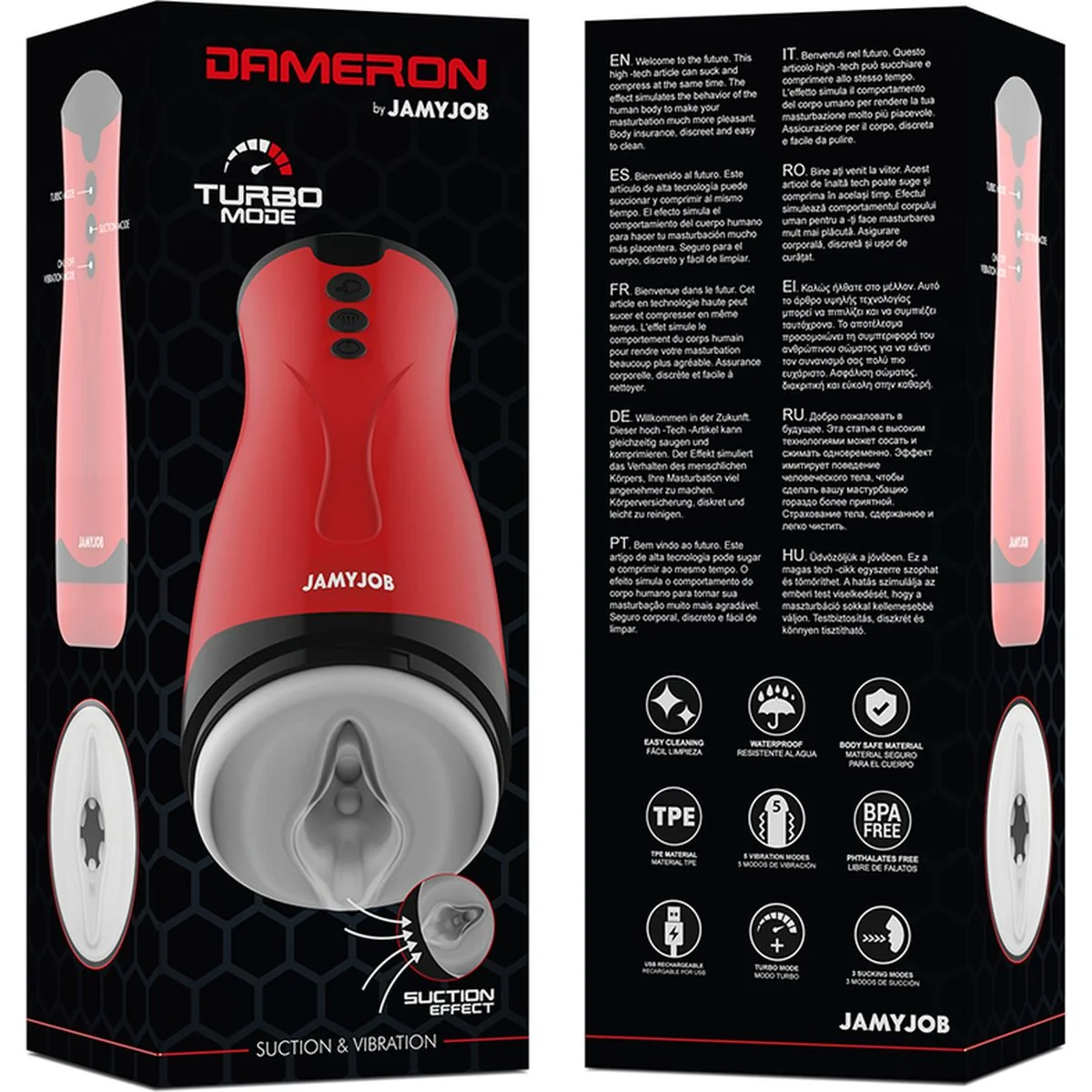 Masturbador Automático Dameron JamyJob | Sucção + Vibração | Design Ergonómico | Recarregável - Image 9