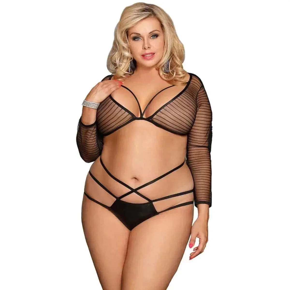 Conjunto Lingerie Subblime Queen Plus R80644P – Top e Tanga Sensuais | XL-XXL 💜✨ - Image 4