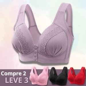 Sutiã Diana com botões frontais e sem aro (Kit com 3 unidades)